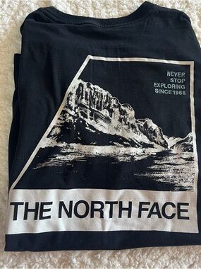 The North Face Black Tee with White Mountain Graphic
